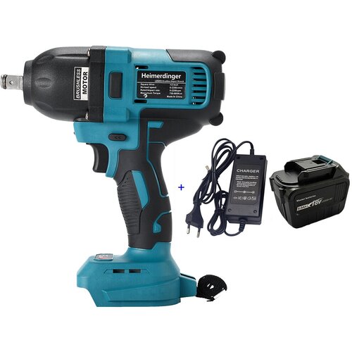 Бесщеточный аккумуляторный ударный гайковерт Heimerdinger 12 дюйма 800 Нм для ремонта автомобилей с одной батареей 18 В 90 Ач 1054300₽