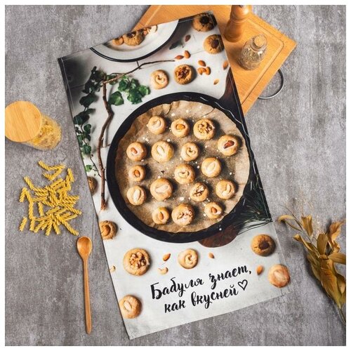 фото Полотенце "этель" бабуля 40х73 см, 100% хл, саржа 190 гр/м2 7008060