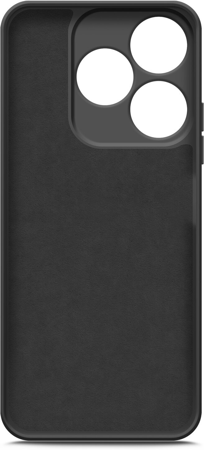 Чехол на Tecno Spark 10 / 10C (Техно Спарк 10 / 10С ) черный силиконовый с защитной подкладкой из микрофибры Microfiber Case, Brozo — фото 1
