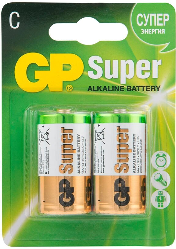 Батарейка GP Batteries C LR14 1,5 В (2 шт.)
