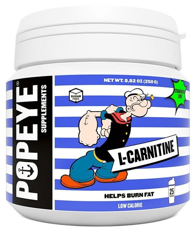 L-карнитин POPEYE L-Carnitine 250 g (Клубника-лайм)