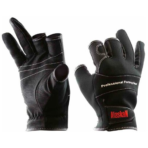 перчатки спиннингиста alaskan трехпалые xl 26 26 5 черные Перчатки спиннингиста Alaskan трехпалые XL (26-26.5) черные