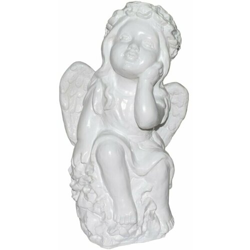 Фигурка садовая Ангел задумчивый, 24х35 см, гипс, 359