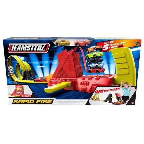Трек супер-скоростной Teamsterz teamsterz игровой набор для детей большая трасса rapid fire с пусковым механизмом и 5 машинами
