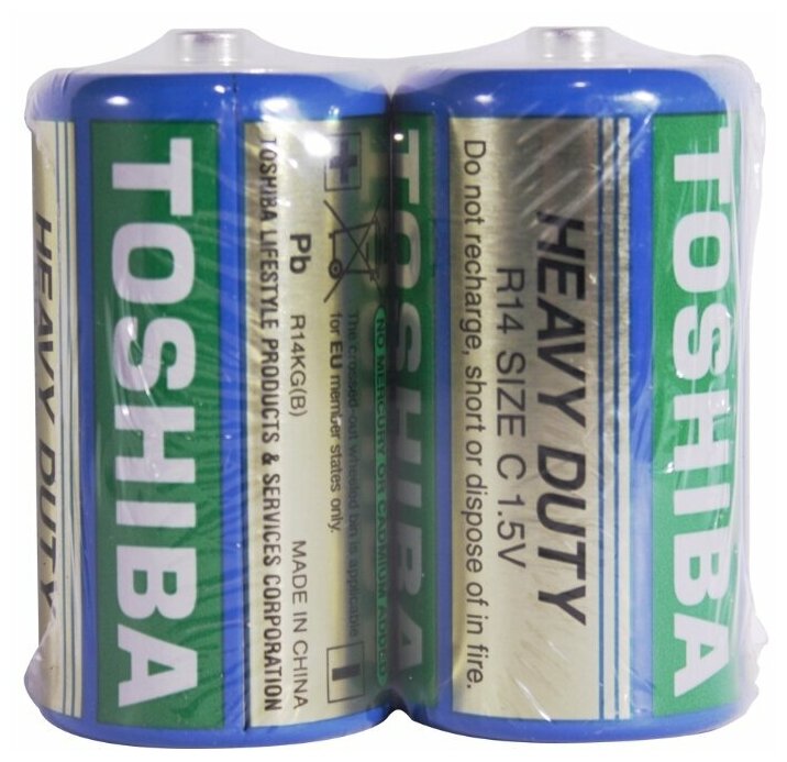 Батарейки Toshiba Heavy Duty R14 C 1.5V 2шт - фото №2