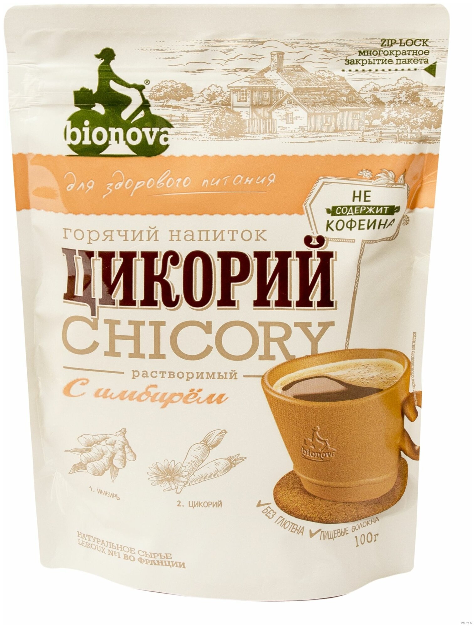 Цикорий Bionova, растворимый с имбирём 100 г - фото №1