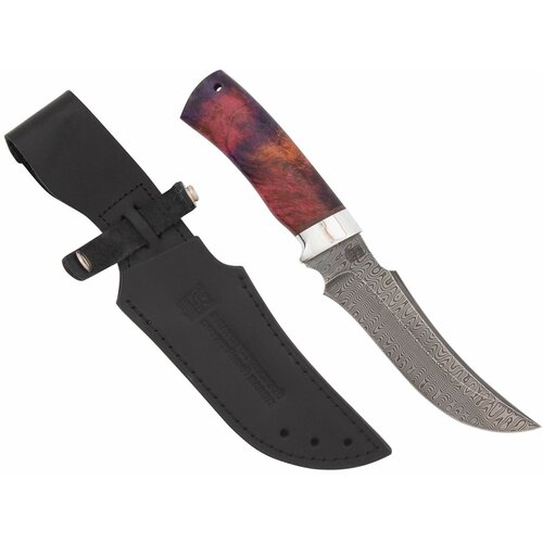 Охотничий Нож Сокол (нержавеющая дамасская сталь, кап клёна стабилизированный) нож сокол дамасская сталь