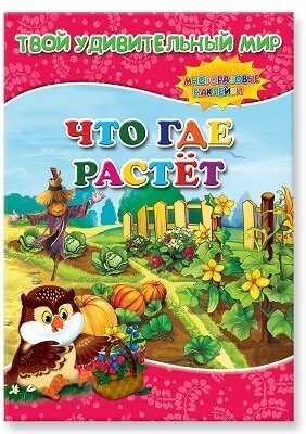 Книга геодом "Твой удивительный мир. Что где растет?" (многоразовые наклейки)