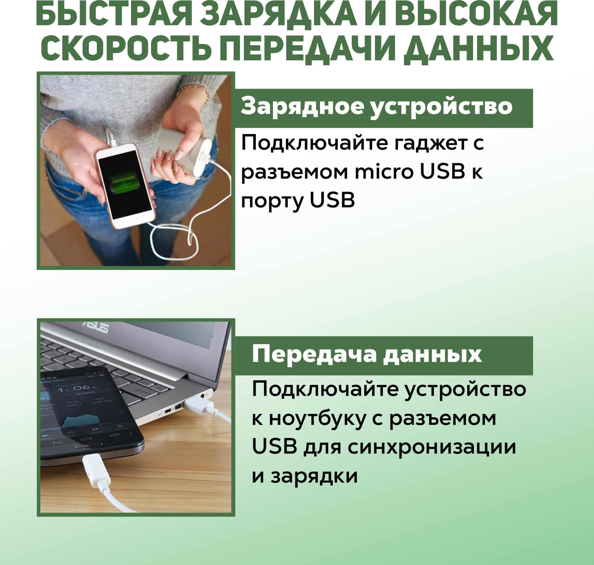 Кабель для зарядки micro USB – USB Type A, 1 метр, 2 ампера, шнур для смартфона, телефона, планшета, видеорегистратора, устройств Android