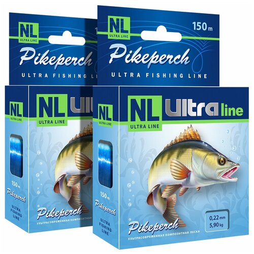фото Леска nl ultra pikeperch (судак) набор 2шт по 150m 0,22mm aqua