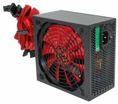 Ginzzu PC600 14CM(Red) 80+ black, APFC,24+4p,2 PCI-E(6+2), 5*SATA, 4*IDE, оплетка, кабель питания, цвет