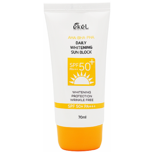 Солнцезащитный крем Ekel Daily Whitening Sun Block AHA BHA PHA SPF 50PA+++ 70 мл