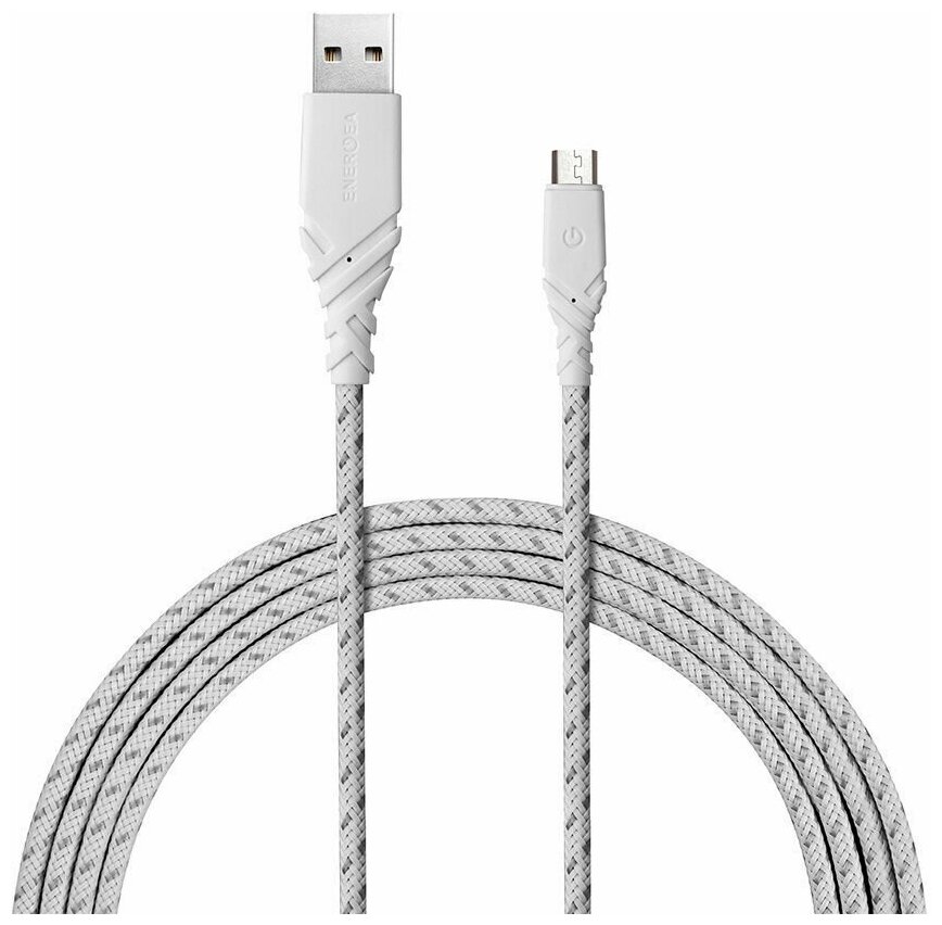 Кабель EnergEA NyloGlitz Micro-Usb White 18 cm