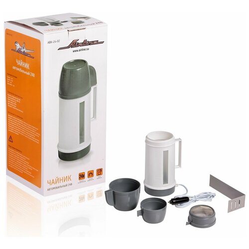 Чайник автомобильный 24В белыйсерый пластик ABK-24-02 253300₽