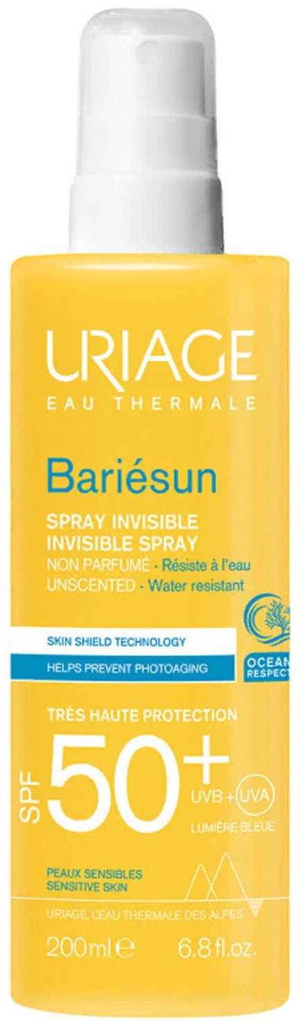 Спрей URIAGE без ароматизаторов Invisible Spray Unscented SPF 50+, 200 мл