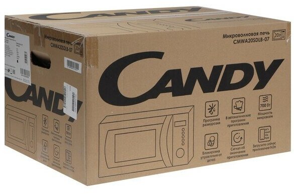 Микроволновая печь Candy CMWA20SDLB-07, 700 Вт, 20 л, чёрная - фотография № 6