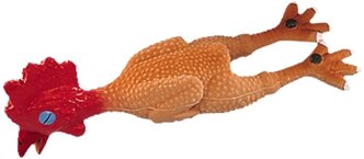 Курица для собак Nobby Курица с пищалкой 16 см (79465) оранжевый/красный