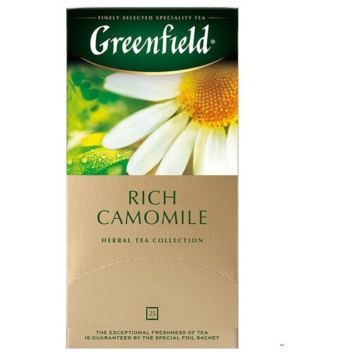 Greenfield чайный напиток на основе ромашки со вкусом и ароматом яблока с корицей Rich Camomile 2г*25п