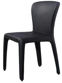 Стул обеденный в стиле Hola 367 Leather Dining Chair by Cassina (черный без подлокотника микроволокно)