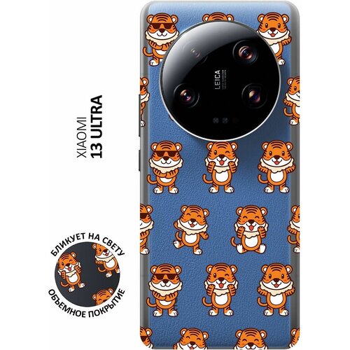 Силиконовый чехол с принтом Tigers Pattern для Xiaomi 13 Ultra / Сяоми 13 Ультра силиконовый чехол с принтом tigers pattern для xiaomi 13 ultra сяоми 13 ультра