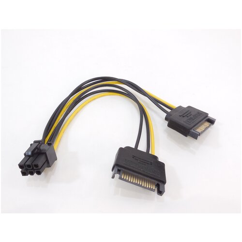 переходник питания для видеокарт orient c578 pci express 8 контактный на sata штекер molex штекер Адаптер питания для PCI-E видеокарт 2x SATA — 6pin