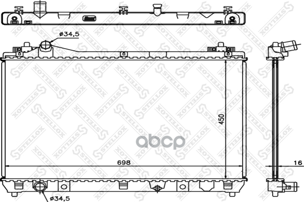 Радиатор Системы Охлаждения Suzuki Grand Vitara 2.0/2.4 05> Stellox 1025457_Sx Stellox арт. 1025457_SX