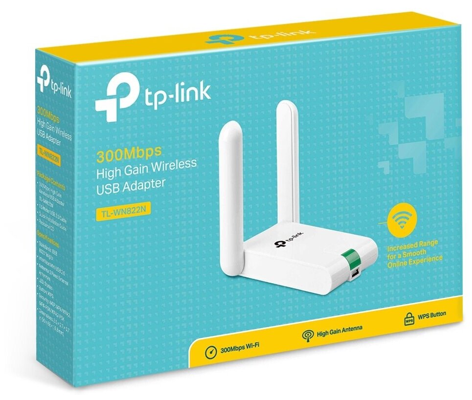 TP-Link TL-WN822N N300 Wi-Fi USB-адаптер высокого усиления