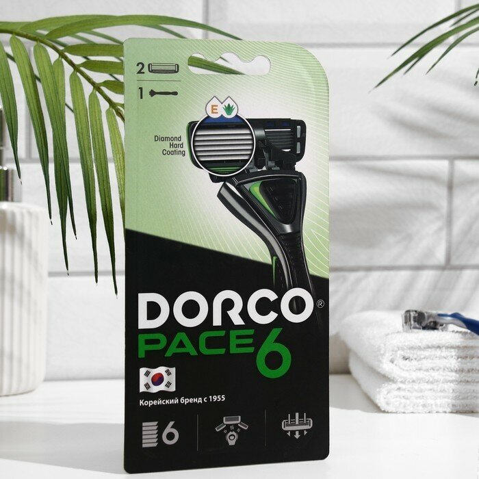 Dorco Станок для бритья Dorco Pace 6 + 2 кассеты, 6 лезвий, плавающая головка