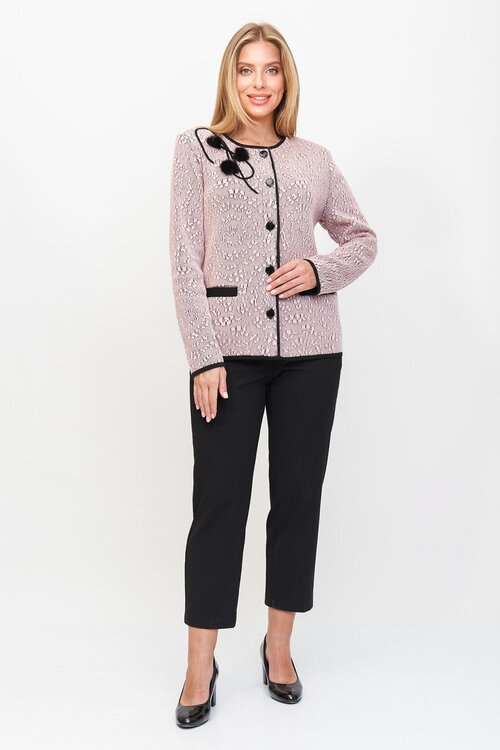 Пиджак Текстильная Мануфактура, размер 58, розовый, черный