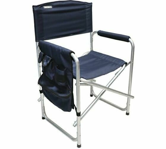 Кресло Следопыт PF-FOR-SK10 складное, 58.5 х 45 х 82.5см, с карман на подлокот, алюм, цв. синий