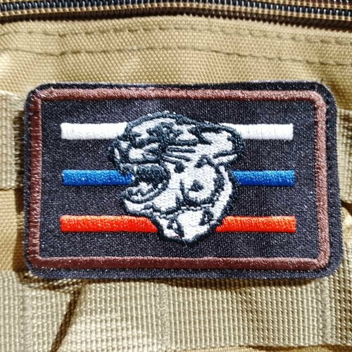 Нашивка-патч Барс три полоски Россия вышитая на липучке 7,5х4,5