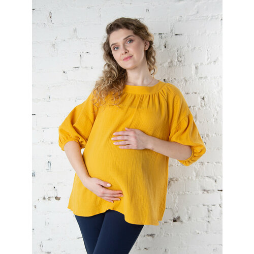 Блуза Мамуля Красотуля, размер 48-50, желтый футболка мамуля красотуля размер 48 l желтый