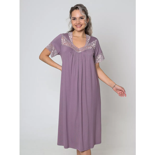 фото Сорочка текстильный край, размер 52, фиолетовый