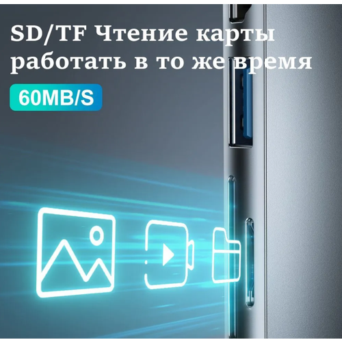 USB разветвитель 8 в 1 USB HUB Type C док станция Usb 30 хаб 3 0 переходник концентратор адаптер thunderbolt 4k Hdmi RJ45 TF SD картридер для ноутбука для макбука USB-20 Type-C 1299₽