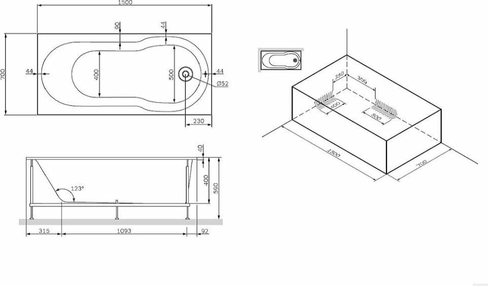 Каркас для ванны AM.PM X-Joy W88A-150-070W-R, 150x70 - фото №5