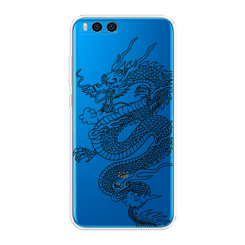 Силиконовый чехол на Xiaomi Mi Note 3 / Сяоми Mi Нот 3 Большой китайский дракон, прозрачный