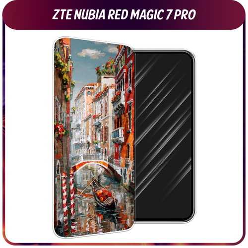 Силиконовый чехол на ZTE Nubia Red Magic 7 Pro / ЗТЕ Нубиа Ред Меджик 7 Про Нарисованная Венеция силиконовый чехол на zte nubia red magic 7 pro зте нубиа ред меджик 7 про девушка в черном купальнике прозрачный