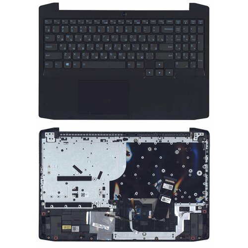 Клавиатура для Lenovo IdeaPad Gaming 3-15IMH05 черная с черным топкейсом