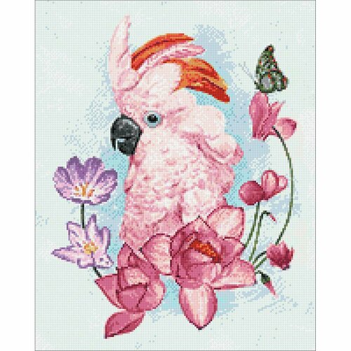 Алмазная вышивка Гранни Розовый попугай 40x50 Ag 2688