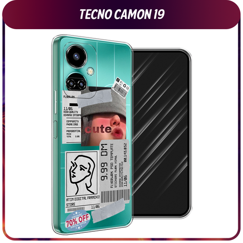 Силиконовый чехол на Tecno Camon 19/19 Pro 4G / Текно Камон 19/19 Про 4G Cute girl collage, прозрачный силиконовый чехол на tecno camon 19 19 pro 4g текно камон 19 19 про 4g волк в горах