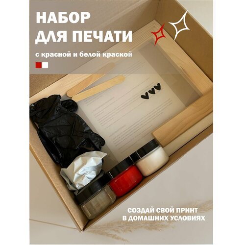 Набор для Шелкографии с Красной/Белой краской