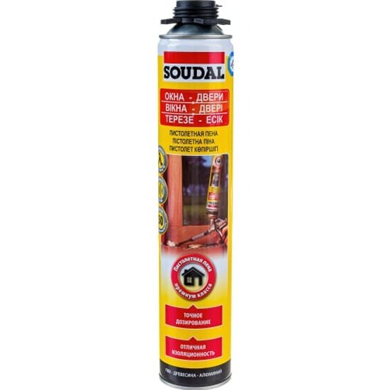 фото Пистолетная пена Soudal Желтая 50 12*750мл