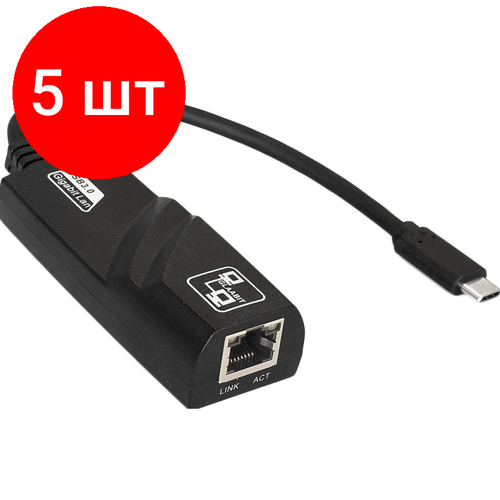 Комплект 5 штук, Кабель адаптер ExeGate EXE-730-45 (USB3.0 TypeC (RLT8153) кабель адаптер exegate exe 77u3t 45 usb3 0