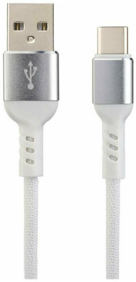 Кабель (PERFEO (U4906) USB A вилка - Type-C вилка, 2.4A, белый, длина 1 м, Type-C Premium)