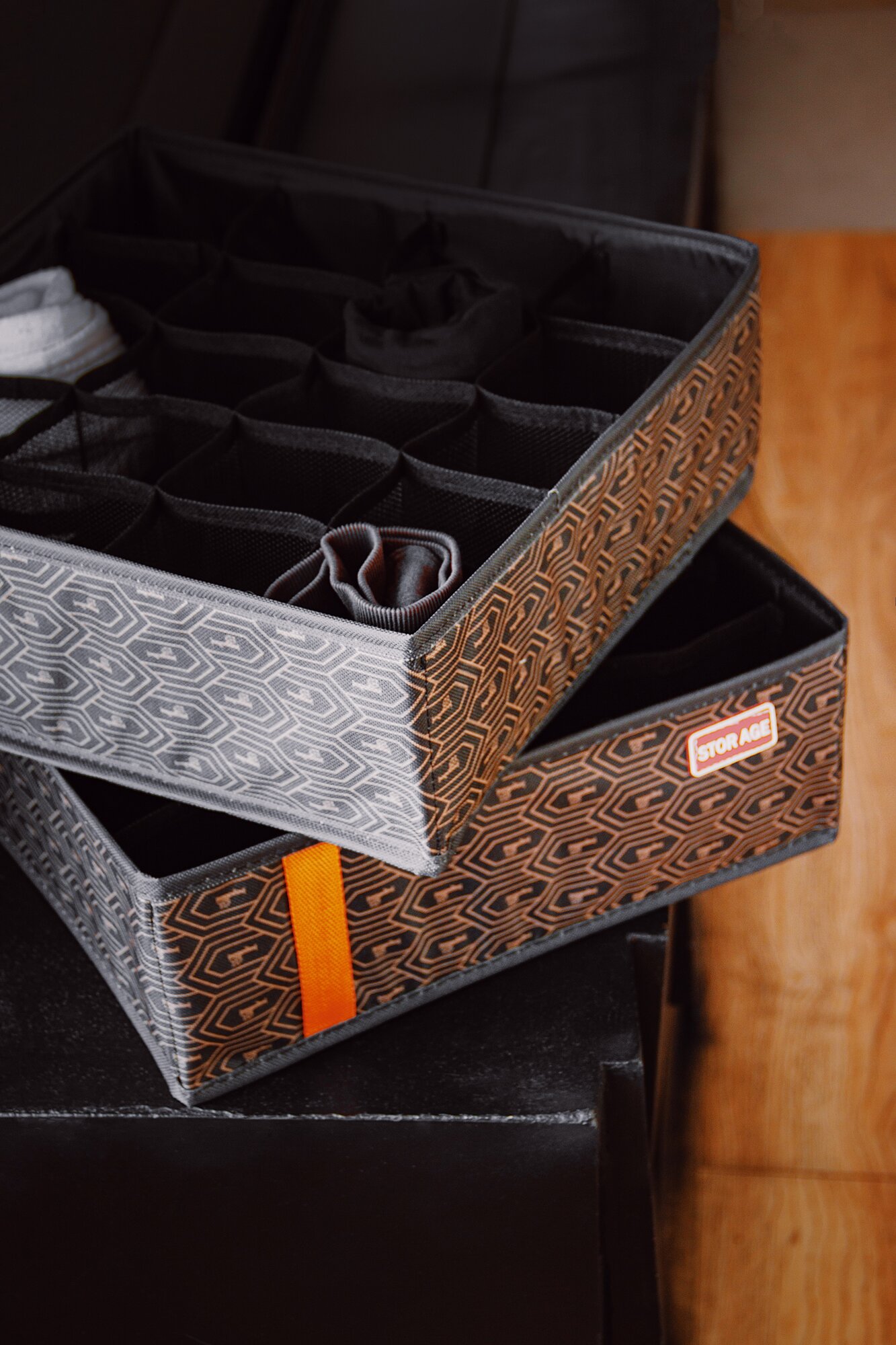 Органайзеры ISMAT для хранения белья, складные, 2 шт, коричневые