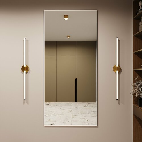 Зеркало настенное в алюминиевой раме Market-house , 180х80 см. Золото