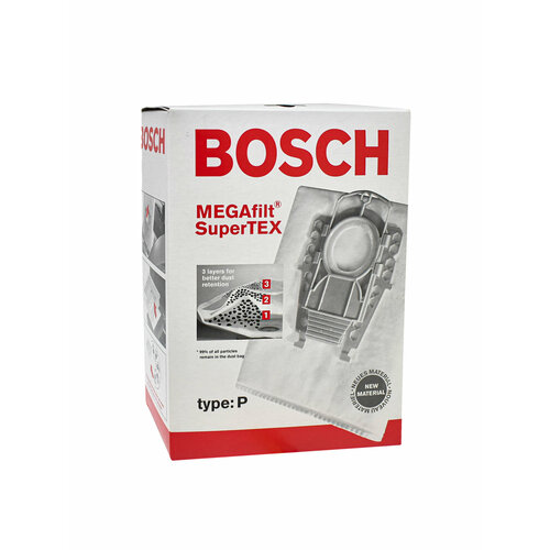 Набор мешков с фильтром для пылесоса Bosch, 462586, Тип P 00577348 00574638 00576726 00576833 нера фильтр уровня фильтрации для пылесосов bosch siemens бош сименс 110 90 48 мм