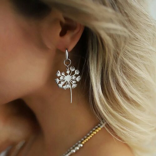 Моносерьга Hitrospletenia, размер 43 мм, серебристый