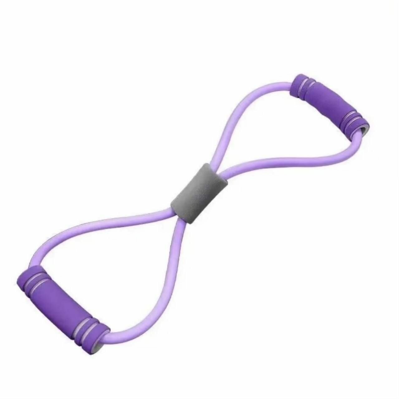 Эспандер IzQ DECOR, для фитнеса, с неопреновыми ручками, ленточный, фиолетовый — фото 1