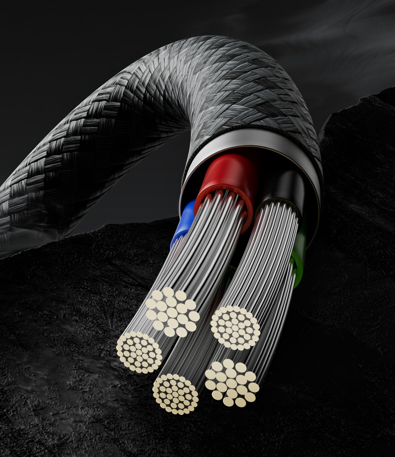 Кабель USB-A Romoss CB1224, Type-A - Lightning, 5 A, 12W, 1.2 м, темно-синий — фото 1